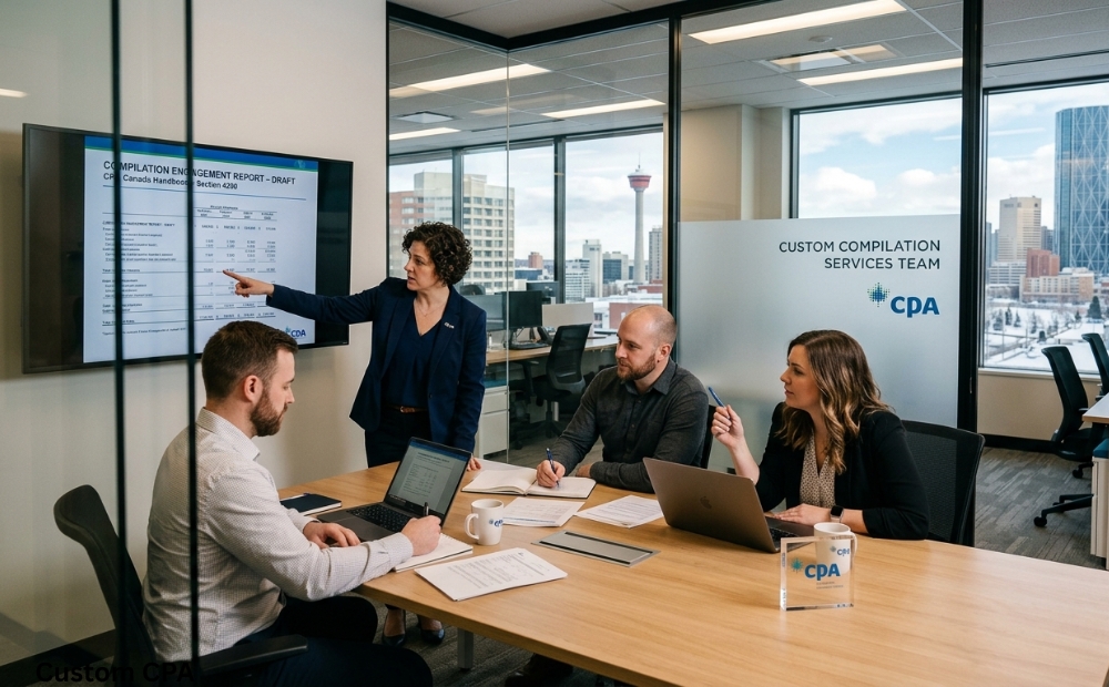 Custom CPA Canada, Compilation services team working in the office in Canada
