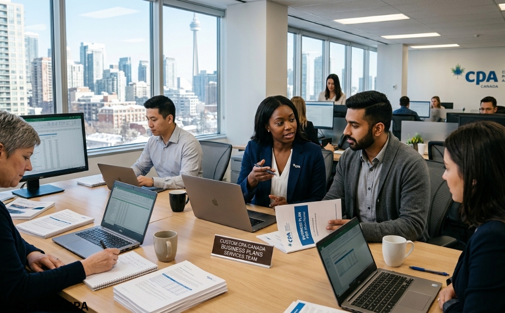 Custom CPA Canada, Business Plans services team working in the office in Canada