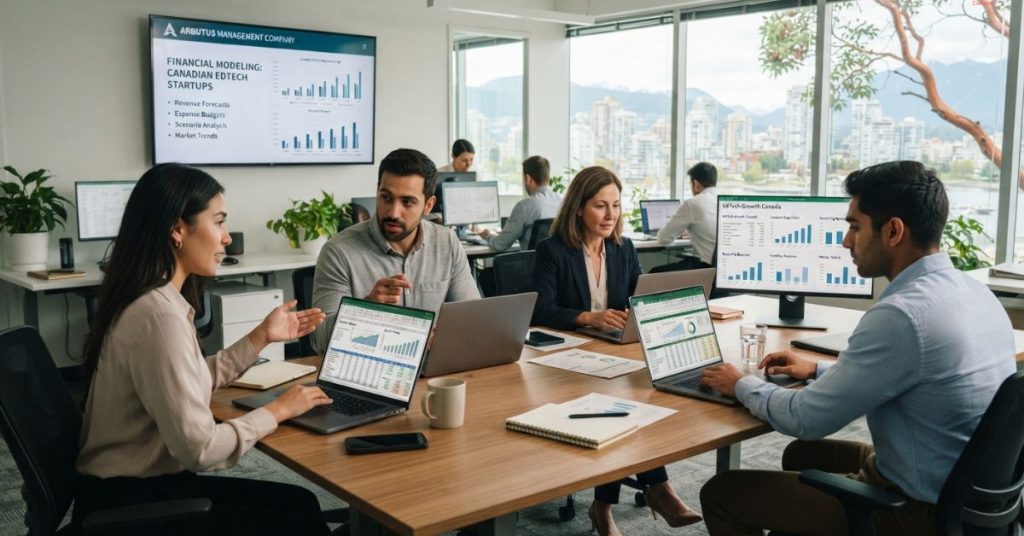 Employees are working related to Financial Modeling for EdTech Startups